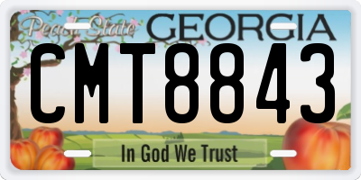 GA license plate CMT8843