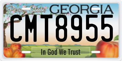 GA license plate CMT8955