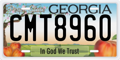 GA license plate CMT8960