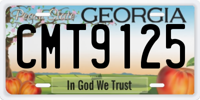 GA license plate CMT9125