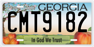 GA license plate CMT9182