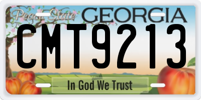 GA license plate CMT9213