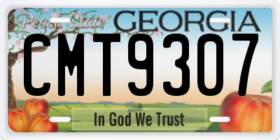 GA license plate CMT9307