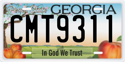 GA license plate CMT9311
