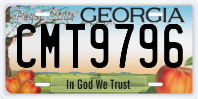 GA license plate CMT9796