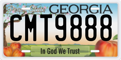 GA license plate CMT9888