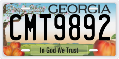 GA license plate CMT9892
