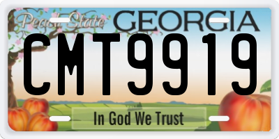 GA license plate CMT9919