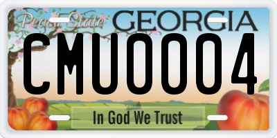 GA license plate CMU0004