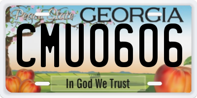 GA license plate CMU0606