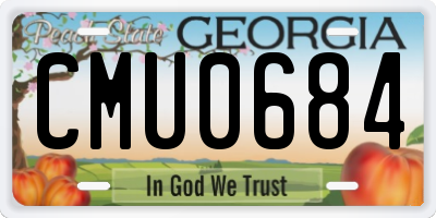 GA license plate CMU0684