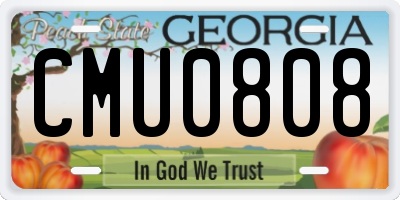 GA license plate CMU0808