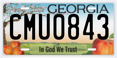 GA license plate CMU0843