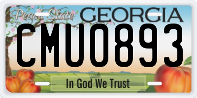 GA license plate CMU0893
