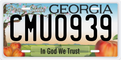 GA license plate CMU0939
