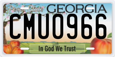 GA license plate CMU0966