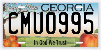GA license plate CMU0995