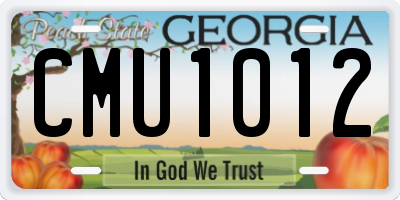 GA license plate CMU1012