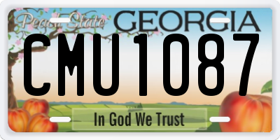 GA license plate CMU1087