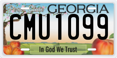 GA license plate CMU1099
