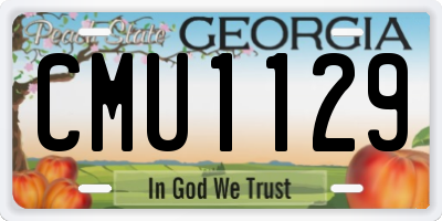 GA license plate CMU1129