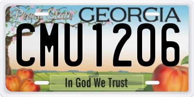 GA license plate CMU1206