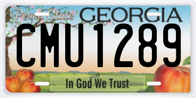 GA license plate CMU1289