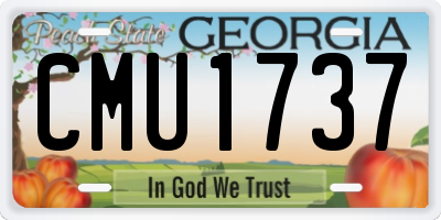 GA license plate CMU1737
