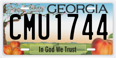 GA license plate CMU1744