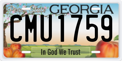 GA license plate CMU1759