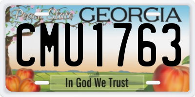 GA license plate CMU1763