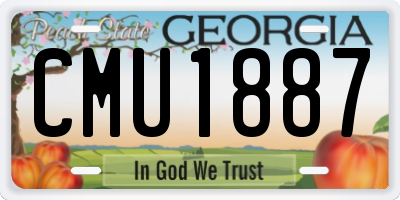 GA license plate CMU1887