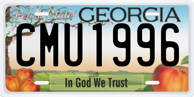 GA license plate CMU1996