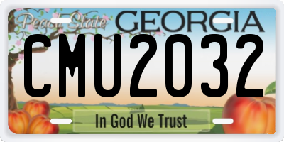 GA license plate CMU2032