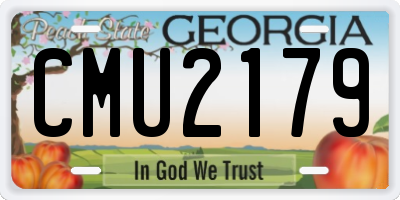 GA license plate CMU2179