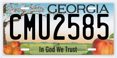 GA license plate CMU2585