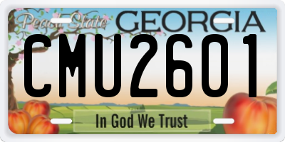 GA license plate CMU2601