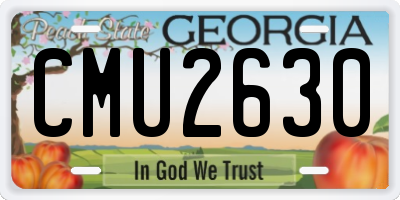 GA license plate CMU2630