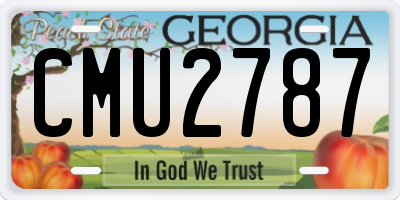 GA license plate CMU2787