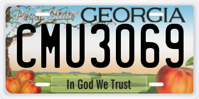 GA license plate CMU3069