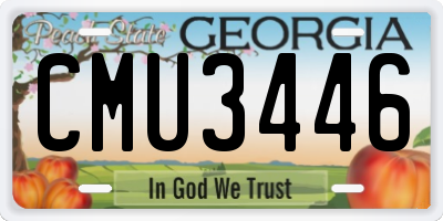 GA license plate CMU3446