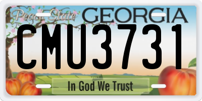 GA license plate CMU3731