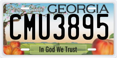 GA license plate CMU3895