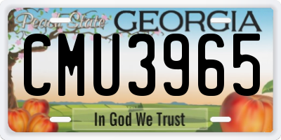 GA license plate CMU3965