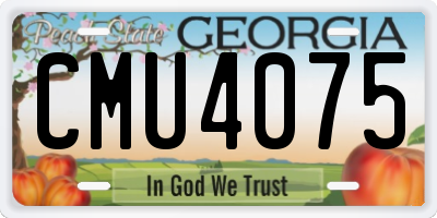GA license plate CMU4075