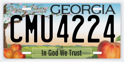 GA license plate CMU4224