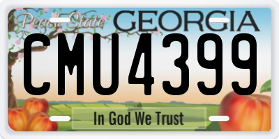 GA license plate CMU4399