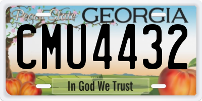 GA license plate CMU4432