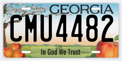 GA license plate CMU4482