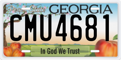 GA license plate CMU4681